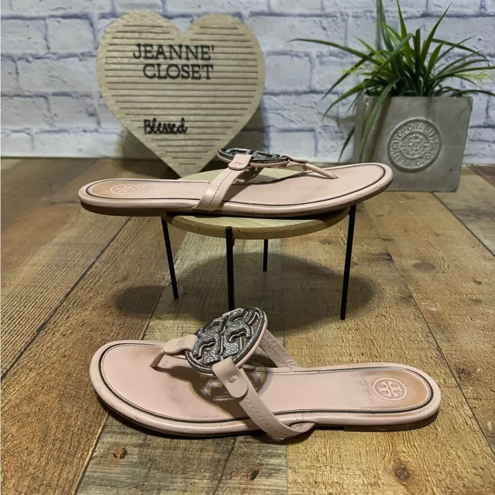 Tory Burch Miller pave Sandals shell pink Size 10